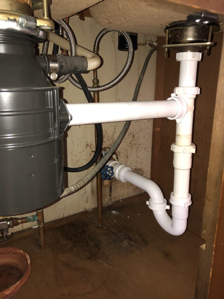Plumbing under sink